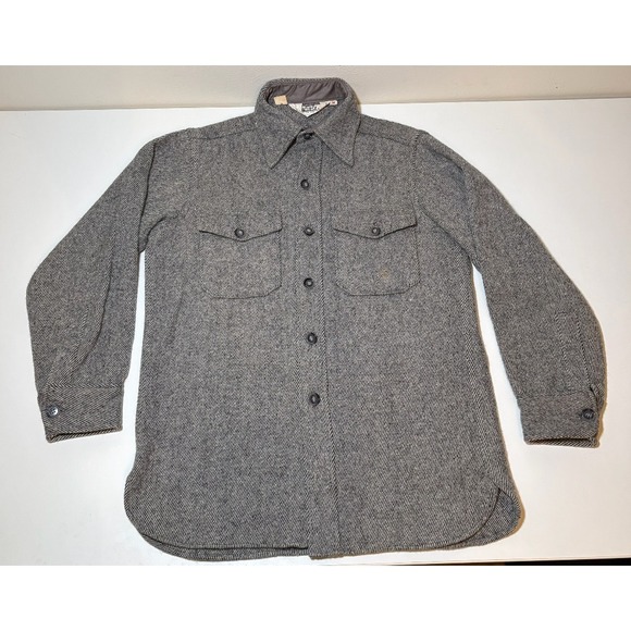 Woolrich Other - Woolrich Vintage Wool Button Down Shirt Jacket| Gray | Men's Medium